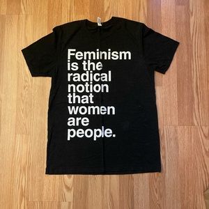 American Apparel Feminism T-Shirt Black Size M